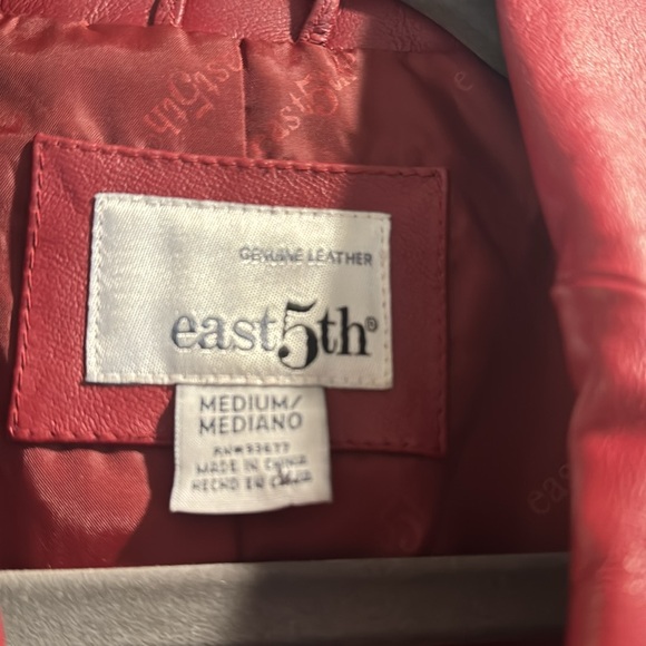 East 5th vintage leather jacket in red size medium - Picture 3 of 5